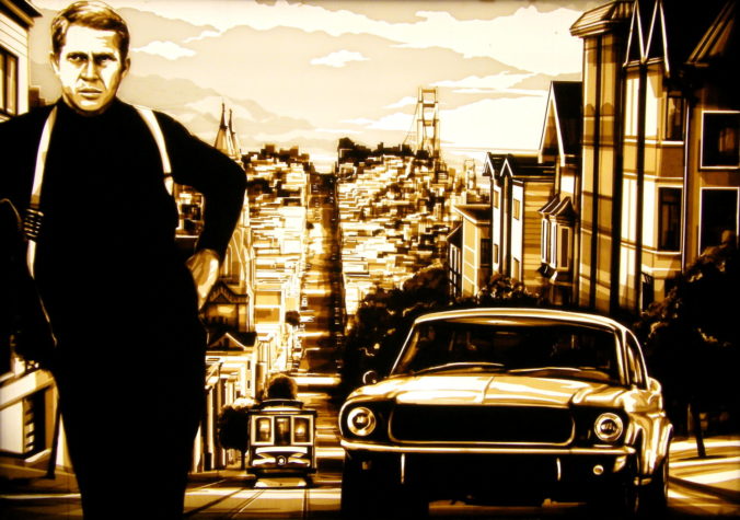 Artwork made with packing tape by street artist Max Zorn.