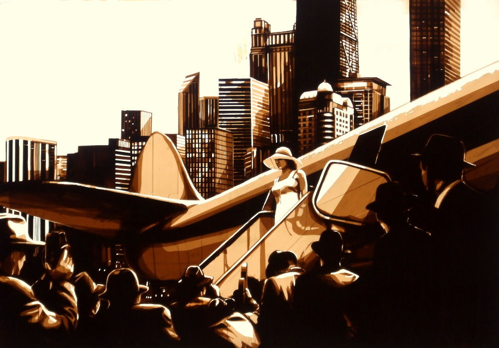 Tape art by Max Zorn - Chicago Arrival